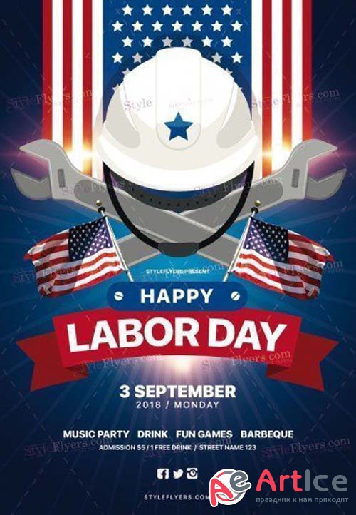 Labour Day V10 2018 PSD Flyer Template
