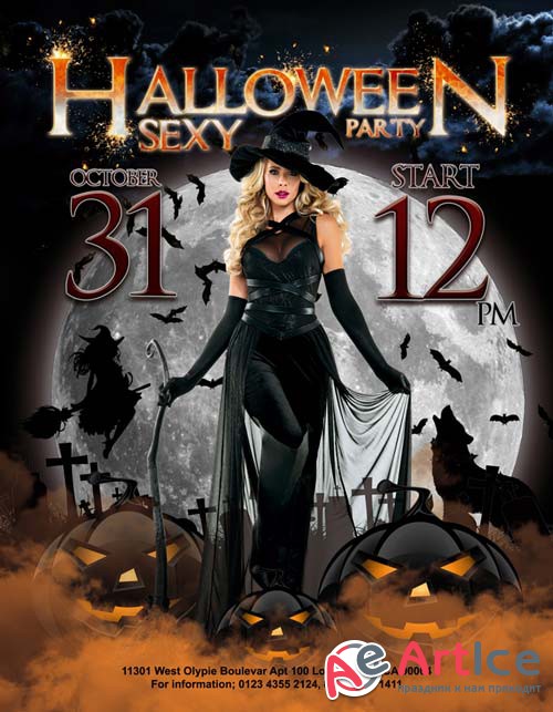 Halloween sexy party V1 2018 Flyer Template