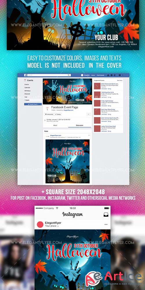 Halloween V3 2018 Facebook Event + Instagram template