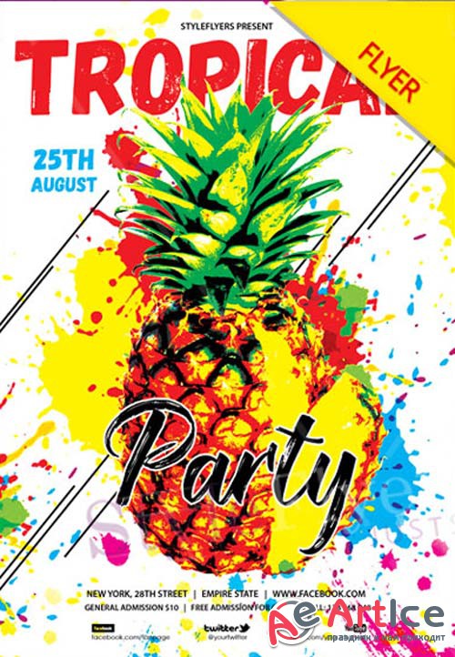 Tropical Party V11 2018 Flyer PSD Template