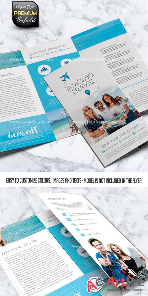Travel V5 2018 Tri-Fold Brochure PSD Template