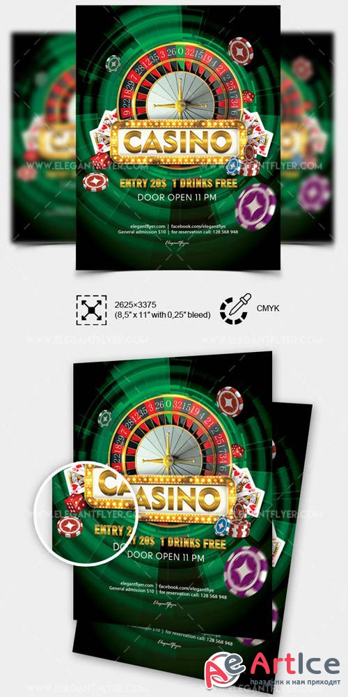 Casino V16 2018 Flyer PSD Template