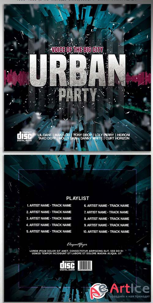 Urban party V5 2018 CD Cover PSD Template