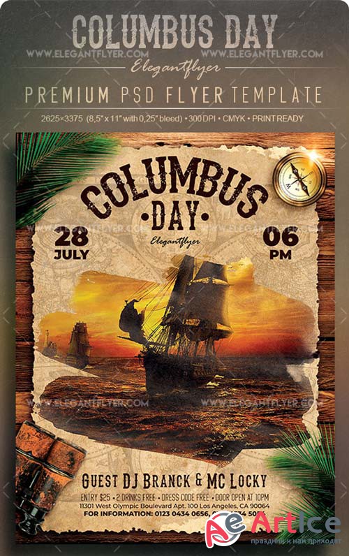 Columbus Day V12 2018 Flyer PSD Template