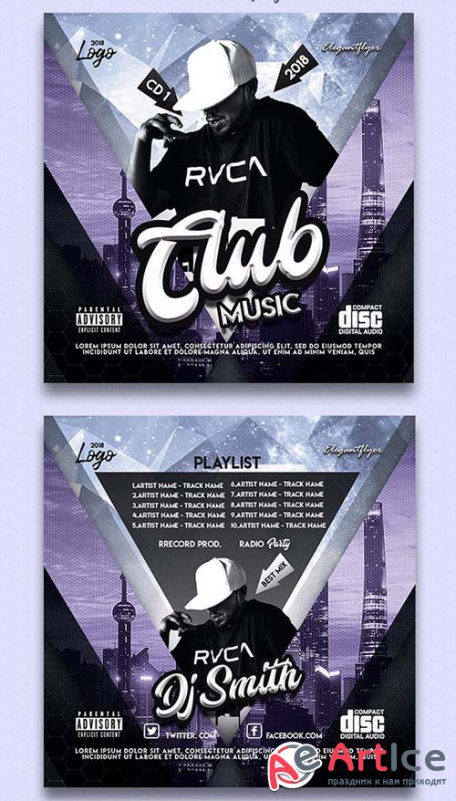 Club Music V11 2018 CD Cover PSD Template