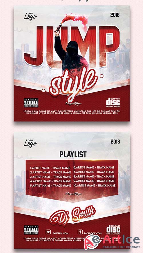 Jump Style V1 2018 CD Cover PSD Template