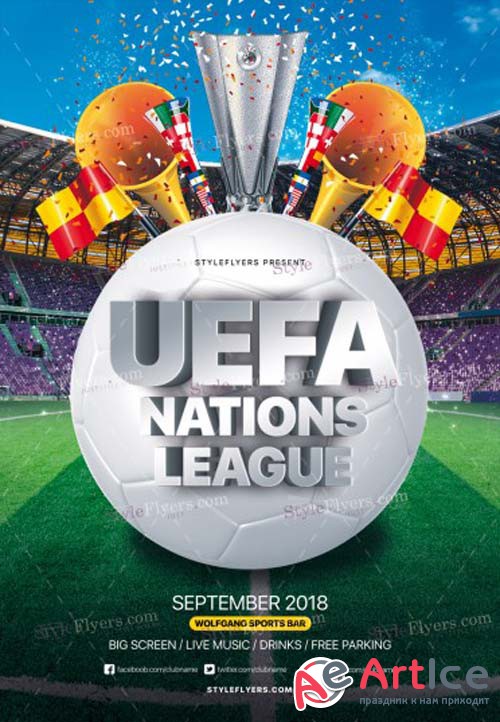 Uefa Nations League V1 2018 PSD Flyer Template