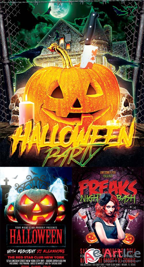 Halloween Night 4in1 Flyer Template V3