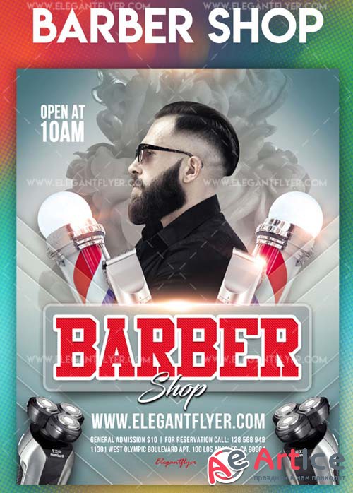 Barber shop V30 2018 Flyer PSD Template