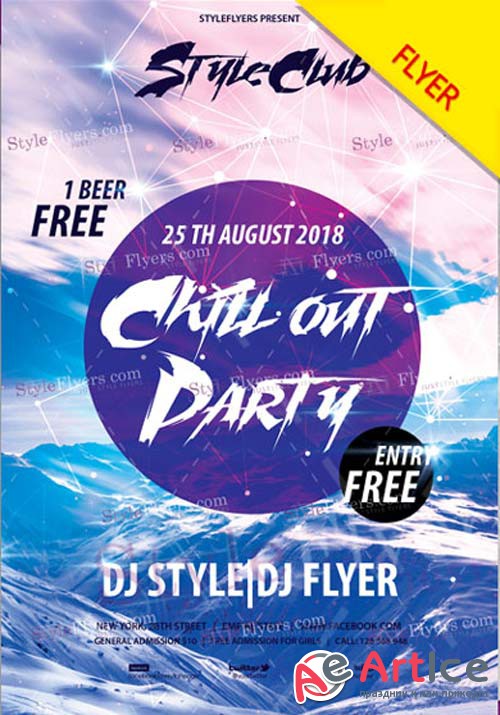 Chillout Party V11 2018 PSD Flyer Template