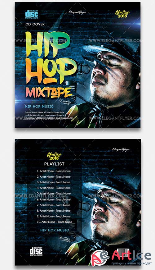 Hip Hop Mixtape V11 2018 CD Cover Template