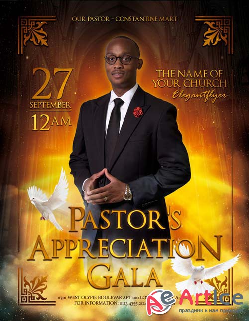 Pastors Appreciation Gala V17 2018 Flyer PSD Template