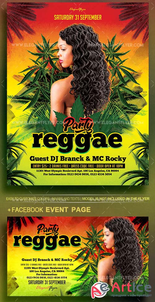 Reggae Party V9 2018 Flyer PSD Template