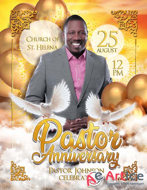 Pastor Anniversary V24 2018 Flyer PSD Template