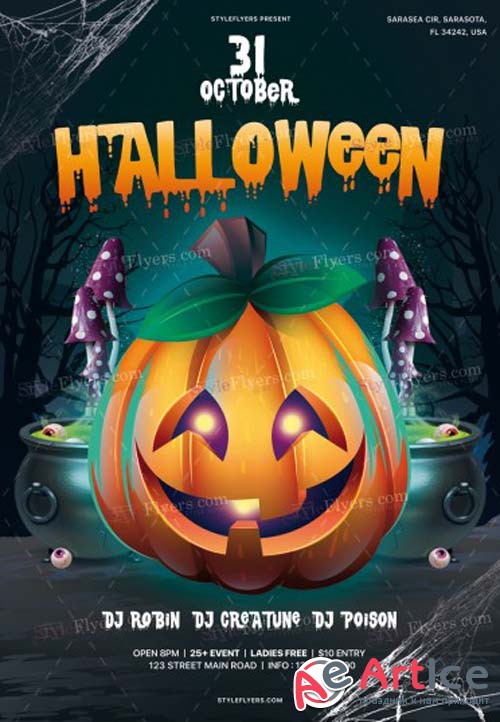 Halloween Party V8 2018 PSD Flyer Template