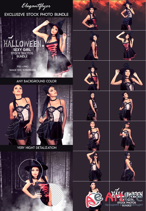 Halloween Sexy Girl Stock Photos Bundle V6 2018
