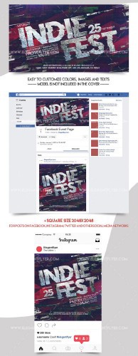 Indie Fest V7 218 Facebook Event + Instagram template