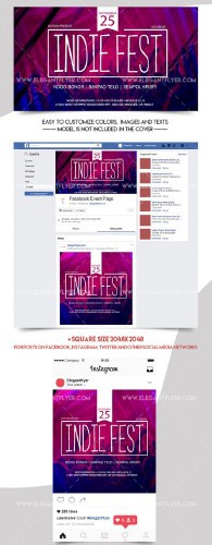 Indie Fest V1 2018 Facebook Event + Instagram template