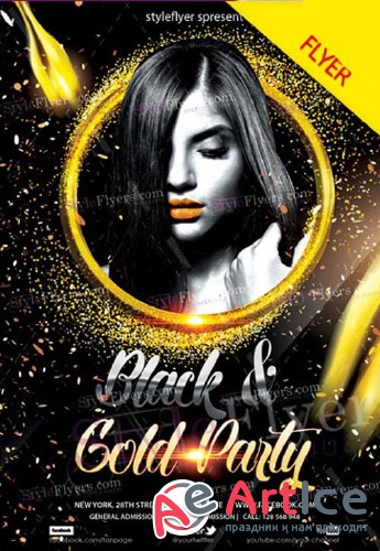 Black & Gold Night V1 2018 PSD Flyer Template