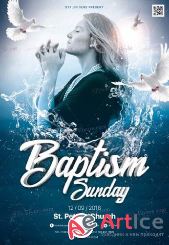 Baptism Sunday V1 2018 PSD Flyer Template