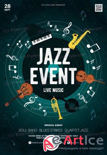 Jazz Concert V7 2018 PSD Flyer Template