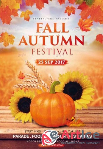 Fall Autumn Festival V18 PSD Flyer Template