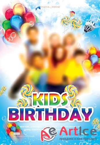 Kids Birthday V11 2018 PSD Flyer Template
