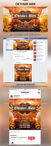 Oktober Beer V2 2018 Facebook Event + Instagram template + Youtube Channel Banner