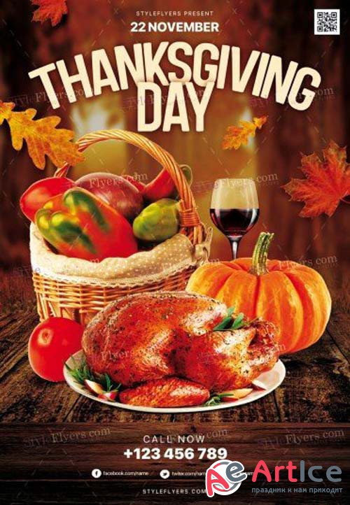 Thanksgiving Day V5 2018 PSD Flyer Template