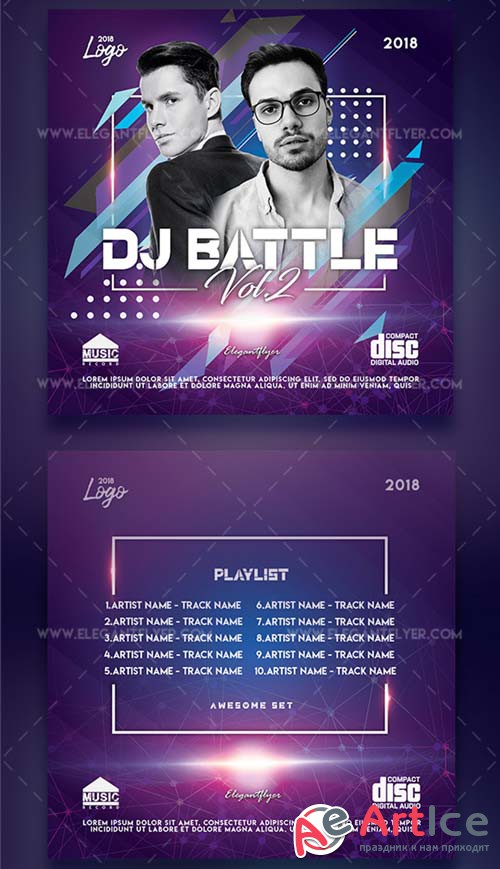 DJ Battle V27 2018 PSD Premium CD Cover Template