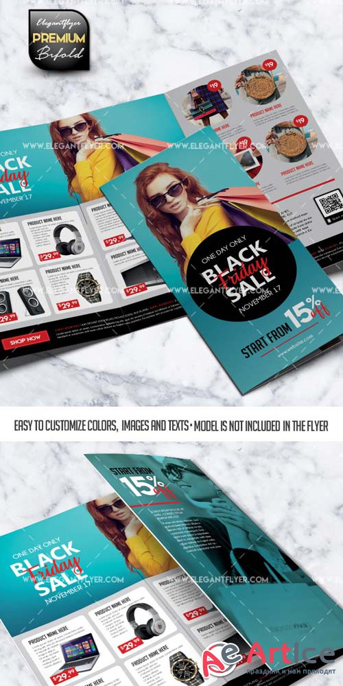 Black Friday V43 2018 Premium Tri-Fold Brochure PSD Template 