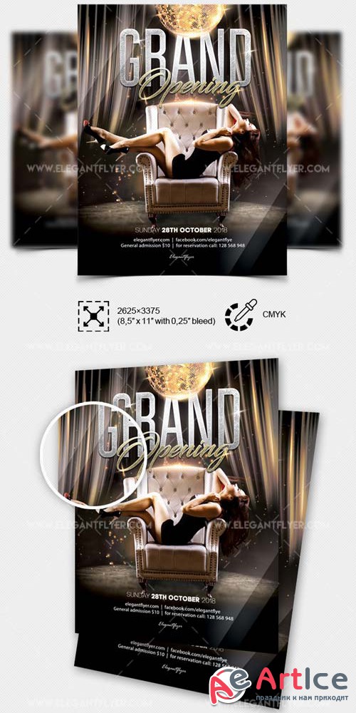 Club Grand Opening V8 2018 Flyer Template in PSD