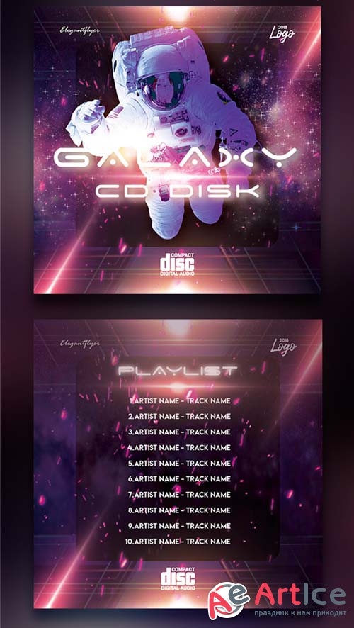 Galaxy V1 2018 PSD Premium CD Cover Template