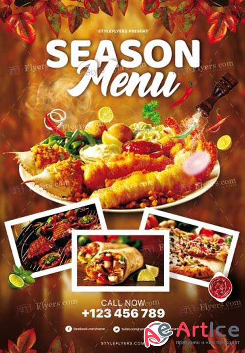 Season Menu V4 2018 PSD Flyer Template