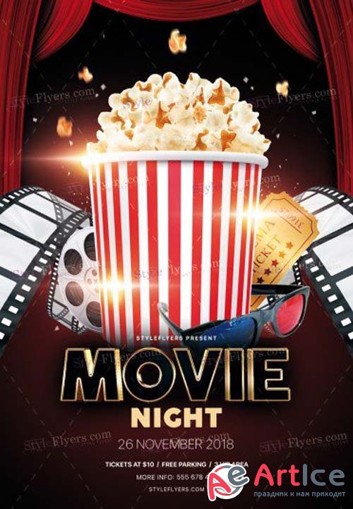 Movie Night V14 2018 PSD Flyer Template