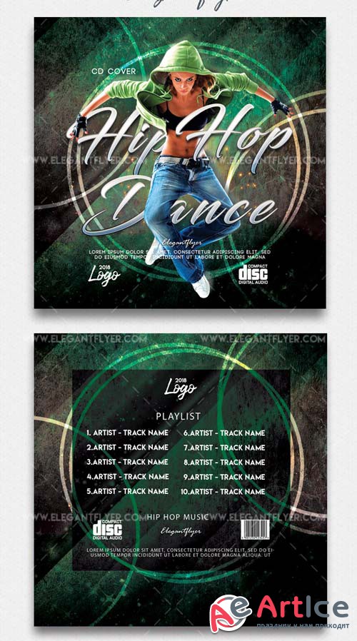 Hip Hop Dance V9 2018 Premium CD Cover Template in PSD
