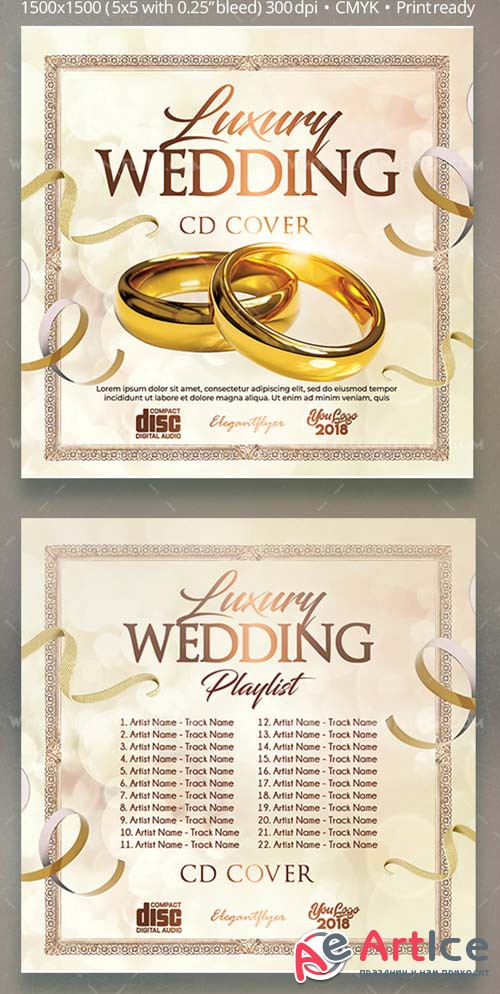 Luxury Wedding V5 2018 CD Mixtape Cover PSD