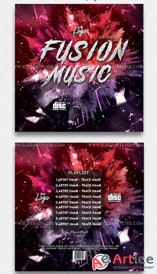 Fusion V11 2018 CD Cover Template in PSD