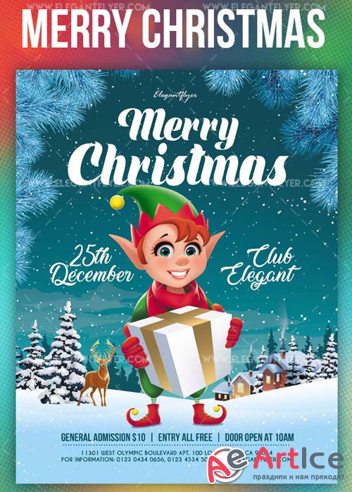 Merry Christmas V28 2018 Flyer PSD Template + Instagram template