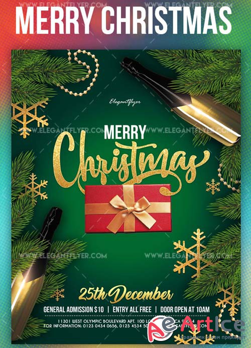 Merry Christmas V30 2018 Flyer PSD Template + Instagram template