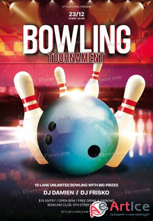 Bowling V29 2018 PSD Flyer Template
