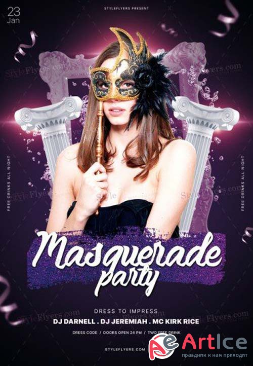Masquarade Party V47 2018 PSD Flyer Template