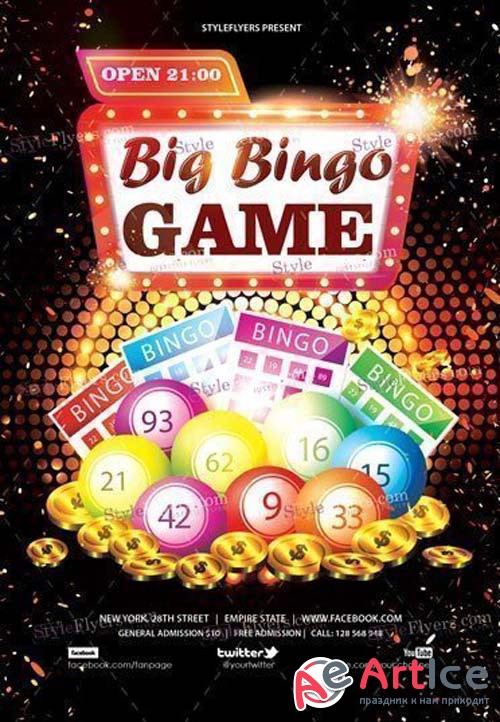 Big Bingo Game V18 2018 PSD Flyer Template