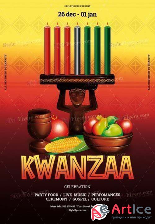 Kwanzaa V1 2018 PSD Flyer Template
