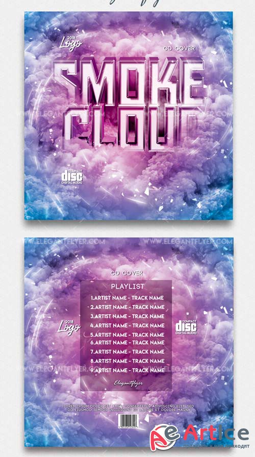 Smoke Cloud V4 2018 Premium CD Cover PSD Template