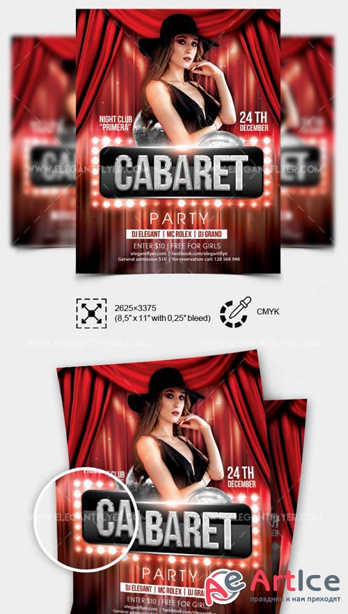 Cabaret Party V12 2018 Party Flyer Template in PSD