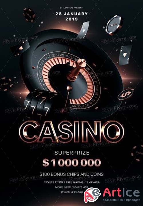 Casino V47 2018 PSD Flyer Template