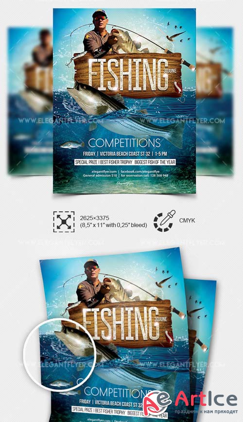 Competitions for fishing V27 2018 Flyer PSD Template