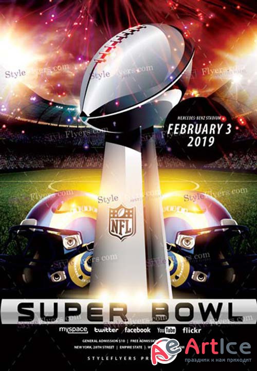 Super Bowl V2 2019 PSD Flyer Template