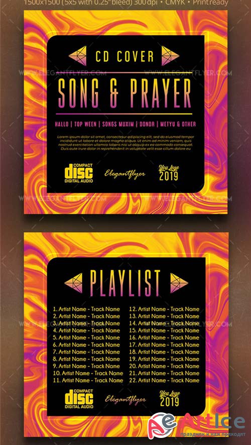 Song and Prayer V1 2019 PSD CD Cover Template